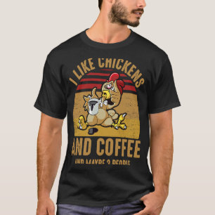 Camiseta Eu Gosto de Frangos e Café Talvez 3 Pessoas Cafeín