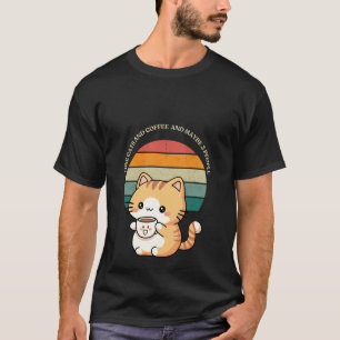 Camiseta "Eu gosto de gatos, café e talvez três Pessoas - g