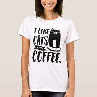 Camiseta Eu gosto de gatos & de café