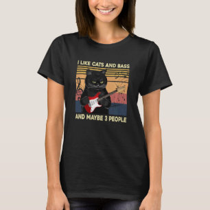 Camiseta Eu Gosto de Gatos e Baixo e Talvez 3 Pessoas
