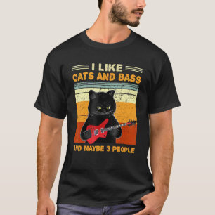 Camiseta Eu Gosto de Gatos e Baixo e Talvez 3 Pessoas Violã