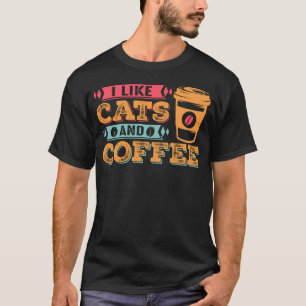 Camiseta Eu gosto de gatos e café Design