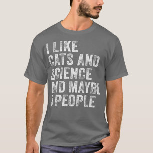 Camiseta Eu Gosto De Gatos E Ciências E Talvez 3 Pessoas Ca