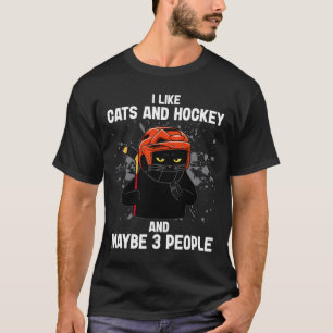 Camiseta Eu Gosto de Gatos E Hóquei E Talvez 3 Pessoas Gato
