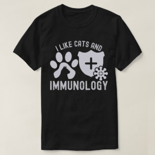 Camiseta Eu Gosto de Gatos e Imunologia
