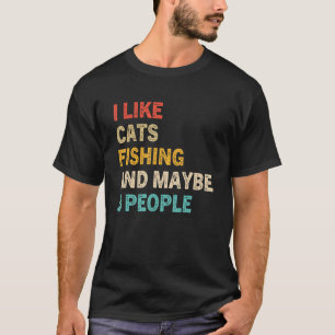 Camiseta Eu Gosto De Gatos E Pesca E Talvez 3 Pessoas Engra