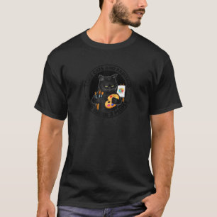 Camiseta Eu Gosto De Gatos E Pintura E Talvez 3 Artistas Pe