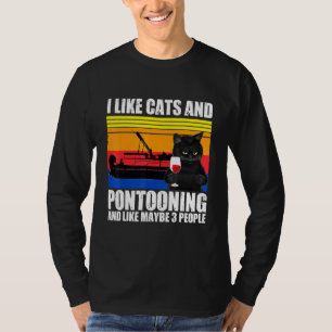 Camiseta Eu Gosto De Gatos E Pontooning E Talvez 3 Pessoas 