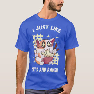 Camiseta Eu Gosto De Gatos E Ramen Kawaii Cat Ramen