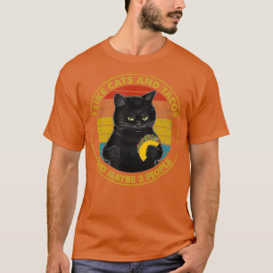 Camiseta Eu Gosto De Gatos E Tacos E Talvez 3 Pessoas