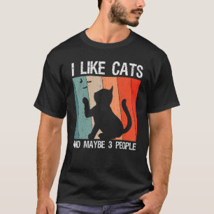Camiseta Eu Gosto De Gatos E Talvez 3 Gatos De Pessoas 1