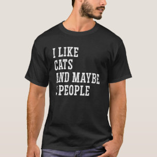 Camiseta Eu Gosto De Gatos E Talvez 3 Pessoas De Treinador