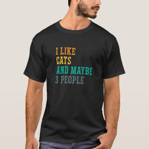 Camiseta Eu Gosto De Gatos E Talvez 3 Pessoas De Treinador 