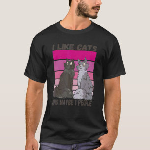 Camiseta Eu Gosto de Gatos E Talvez 3 Pessoas Gato Crianç