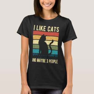 Camiseta Eu Gosto de Gatos E Talvez 3 Pessoas Para Um Dono