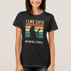 Camiseta Eu Gosto De Gatos E Talvez 3 Pessoas Para Um Propr