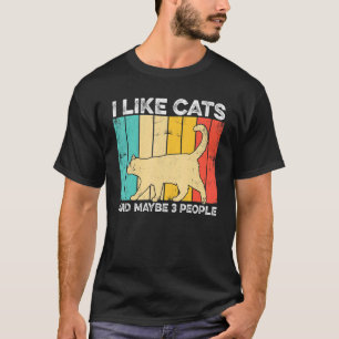 Camiseta Eu Gosto de Gatos E Talvez 3 Pessoas Treinador de