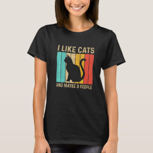 Camiseta Eu Gosto de Gatos E Talvez Goste de 3 Pessoas Gato
