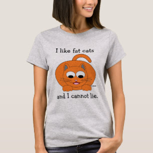 Camiseta Eu Gosto de Gatos Gordos e Não Posso Mentir Ginger