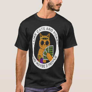 Camiseta Eu Gosto de Gatos Pôquer e Talvez 3 Pessoas Cassin