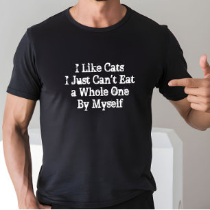 Camiseta Eu gosto de gatos que eu não consigo comer um todo