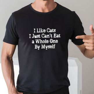 Camiseta Eu gosto de gatos que eu não consigo comer um todo