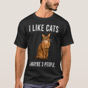 Camiseta Eu Gosto de Gatos Somalis E Talvez 3 Pessoas