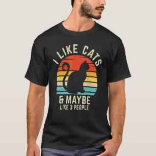 Camiseta Eu Gosto de Gatos & Talvez Goste de 3 Pessoas Des