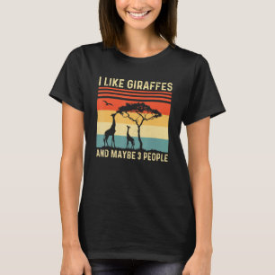 Camiseta Eu Gosto De Girafas E Talvez De 3 Pessoas De Giraf