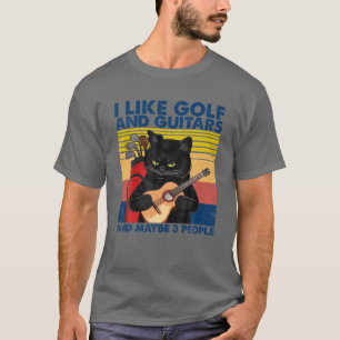 Camiseta Eu Gosto De Golfe E Guitarras E Talvez Três Pessoa