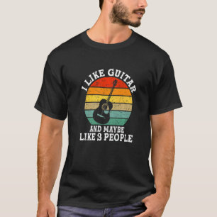 Camiseta Eu Gosto de Guitarras E Talvez 3 Pessoas Retro