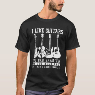 Camiseta Eu Gosto De Guitarras Engraçado Por Homens, Violão