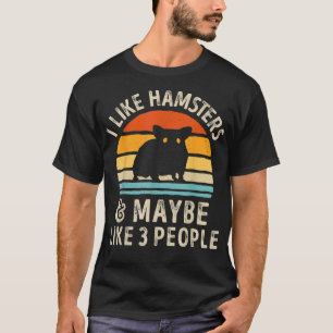 Camiseta Eu gosto de Hamsters e talvez três Pessoas de Hams