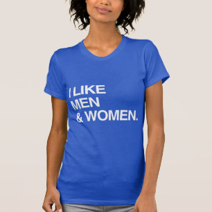 CAMISETA EU GOSTO DE HOMENS E MULHERES