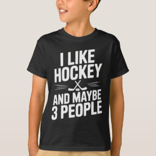 Camiseta Eu Gosto de Hóquei E Talvez 3 Pessoas Fã Engraçado