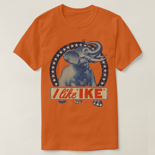 Camiseta Eu Gosto De Ike Elephant 1952 (Frente do Design)