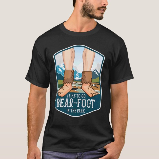 Camiseta Eu gosto de ir a Bear Foot caminhando caminhador a (Frente)
