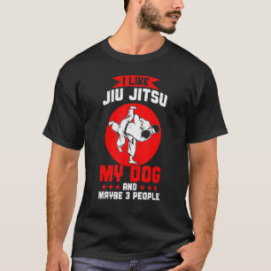 Camiseta Eu Gosto De Jiu Jitsu Meu Cachorro E Talvez 3 Pess