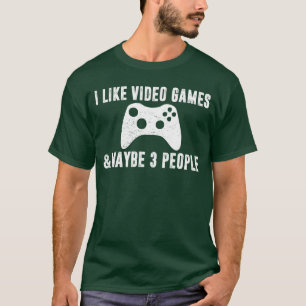 Camiseta EU GOSTO DE JOGOS DE VÍDEO TALVEZ 3 PESSOAS Gamer