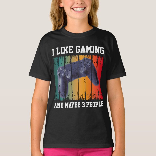 CAMISETA EU GOSTO DE JOGOS E TALVEZ 3 PESSOAS (Frente)