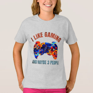 Camiseta EU GOSTO DE JOGOS E TALVEZ 3 PESSOAS T-Shirt