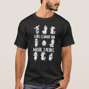 Camiseta Eu Gosto de Lhamas E Talvez 3 Pessoas Animal 3