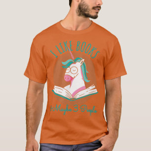 Camiseta Eu gosto de livros ANd Maybe 3 Pessoas, Unicorn Le