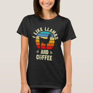 Camiseta Eu gosto de Llamas Coffee tema de lhama vintage am