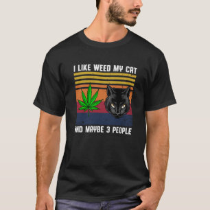 Camiseta eu gosto de maconha meu gato e talvez 3 pessoas