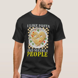 Camiseta eu gosto de massa e talvez 3 pessoas