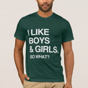 CAMISETA EU GOSTO DE MENINOS E MENINAS ENTÃO O QUE É QUE TE