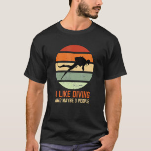 Camiseta Eu Gosto de Mergulhar E Talvez 3 Pessoas Mergulhad