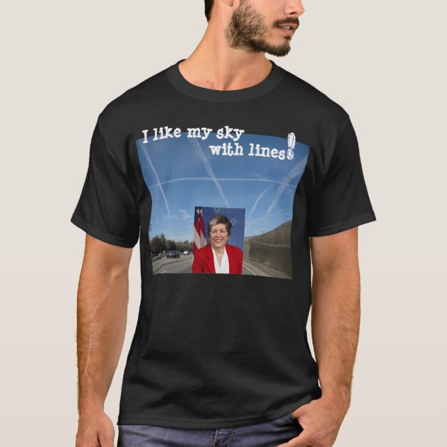 Camiseta "Eu gosto de meu céu com linhas" t-shirt de (Frente)