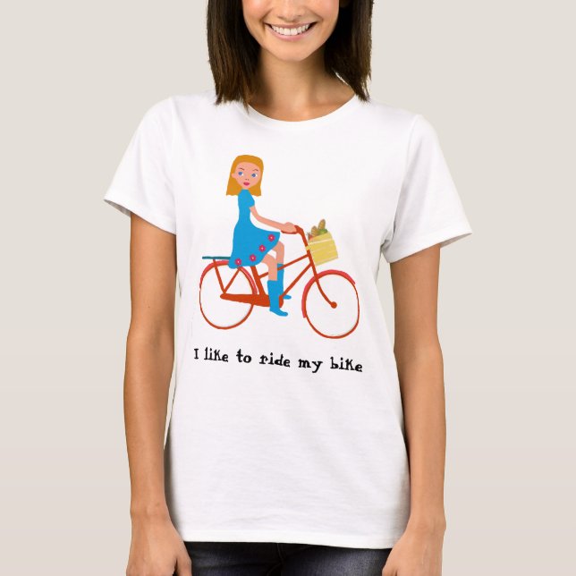 Camiseta Eu gosto de montar minha bicicleta (Frente)